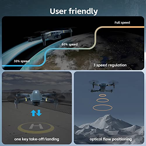 Super Endurance Foldable Quadcopter Drone for Beginners – 40+ mins Flight Time,Wi-Fi FPV Drone with 120°Wide-Angle 1080P HD Camera,Optical Flow Positioning,Follow me,Dual Cameras Switch(2 Batteries)