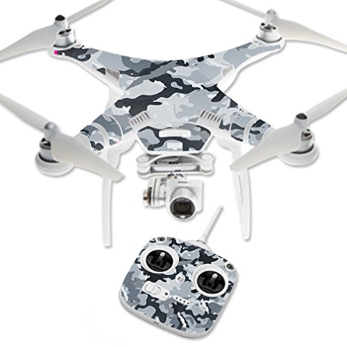 MightySkins Skin Compatible with DJI Phantom 3 Standard Quadcopter Drone wrap Cover Sticker Skins Gray Camouflage