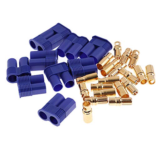 FLY RC 5 Pairs EC8 Banana Plug Connectors Female Male 8.0mm Gold Bullet Connector for RC ESC LIPO Battery Device Electric Motor