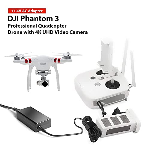 KFD 17.4V AC Adapter for DJI Phantom 3 Series Drone Battery Charger,DJI Phantom 3 Professional Quadcopter 4K UHD Video Camera Drone,DJI Phantom 3 Standard Advanced Quadcopter Drone and Remote Control