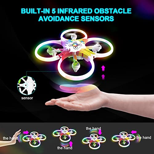 Tech rc Drone for Kids, LED Remote Control Drones Quadcopters for beginners, Headless Mode, 4-Channgel Remote Control ,3D Flips ,3 Speed , LED Light Adjustment, 2 Drone Batteries and Gifts for Boys and Girls