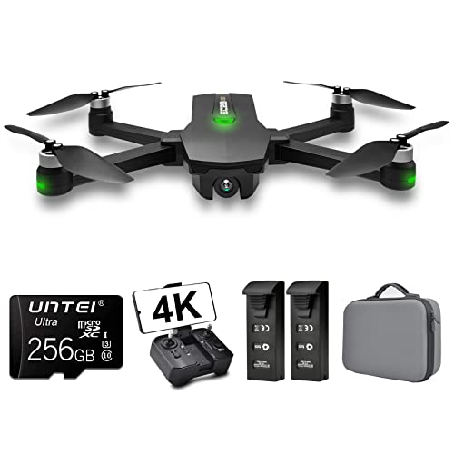 UNTEI Drones with Camera for Adults 4K, GPS Auto Return Home, Optical Flow Positioning, Brushless Motor, Headless Mode, 46Mins Flight Time