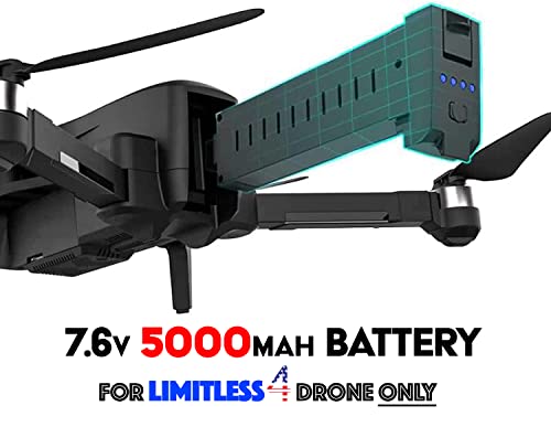 Drone-Clone Xperts Battery for Limitless 4 Drone, 7.6V 5000mAh Intelligent Battery Provides 30mins Long Flight Time, LED Power Status Lights
