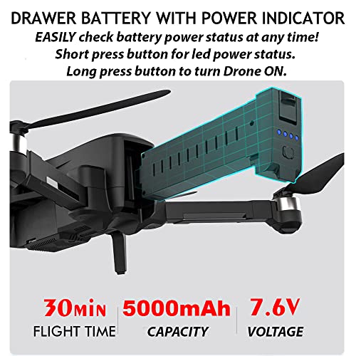 Drone-Clone Xperts Battery for Limitless 4 Drone, 7.6V 5000mAh Intelligent Battery Provides 30mins Long Flight Time, LED Power Status Lights