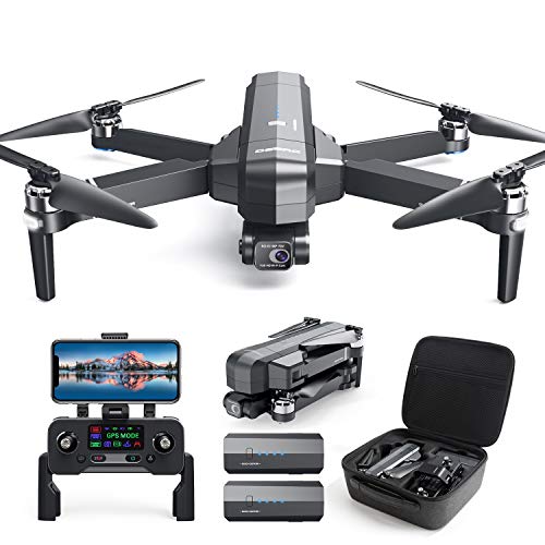 DEERC DE22 GPS Drone with 4K Camera 2-axis Gimbal, EIS Anti-Shake, 5G FPV Live Video Brushless Motor, Auto Return Home, Selfie, Follow Me, Waypoints, Circle Fly 52Min Flight with Carrycase