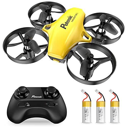Potensic A20 Mini Drone, Easy to Fly Even to Kids and Beginners Indoor, Nano RC Helicopter Quadcopter with Auto Hovering, Headless Mode, Extra Batteries and Remote Control
