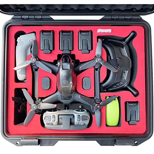 Judunmsk Case + Arm Bracers Kit for DJI FPV Case Drone Combo, Waterproof Large-Capacity Carrying Case Without Disassembling The Propeller, Compatible with Arm Bracers Accessories (Not Include Drone)