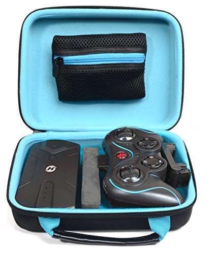 WGear Protective Case for Holy Stone HS160 Shadow FPV RC Drone kit, Smart strong divider protecting HS160 and Remote controler, zipper mesh pocket for cable, back up batteries and charger, black +blue