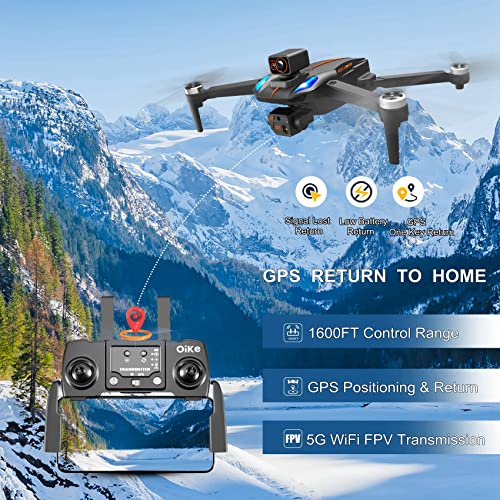 GPS Drone with 4K Camera for Adults, Oike K911 MAX RC Quadcopter Drones Under 250 Grams, Brushless Motor, 360 Obstacle Avoidance, 5G FPV Live Video, Auto Return Home, Follow Me, Easy Use for Beginner