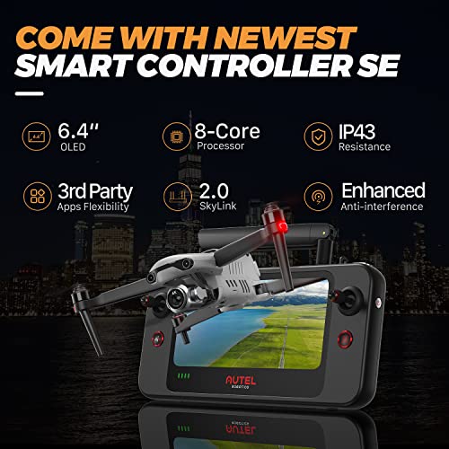 [Version 3] Autel Robotics EVO 2 PRO V3, Son-y 1" CMOS Sensor & 12-Bit Image 6K HDR Video EVO II Pro V3 Rugged Bundle, 15KM Video Transmission, Moonlight Algorithm 2.0 (ISO 44000) for Stunning Night Scene, 360° Omnidirectional Obstacle Sensing, 40 Mins Flight Time, 6.4-inch Touch Screen Smart Controller SE Fly More Combo, Extra ND Filters& Landing Pad&64G+32G Memory Card&Propellers(Total $240) Included, No Geo-Fencing, Fully Ser-vice Directly by Autel, 24H Customer Care, Grey, 2023 NEWEST Ver.3