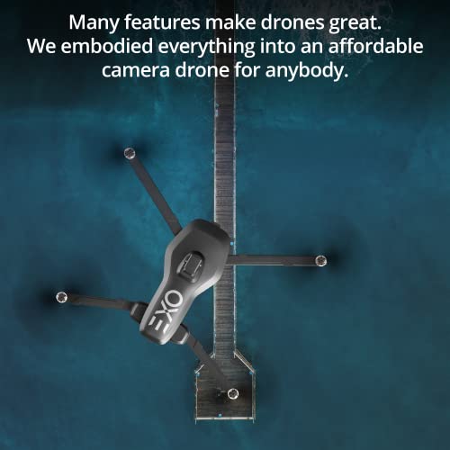 EXO X7 Ranger Plus - High End Camera Drone for Adults. Long Battery & Range, 4K Camera, 3 Axis Gimbal, Obstacle Avoidance, 27MPH Speed. Powerful & Playful Drone with Camera and GPS Return to Home. (3 Batteries, Matte Black)