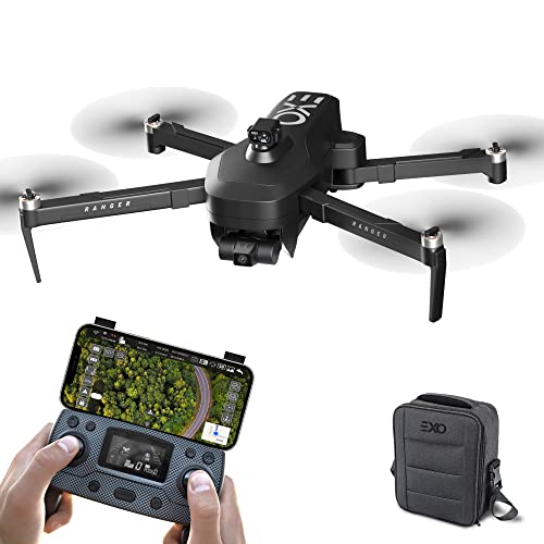 EXO X7 Ranger Plus - High End Camera Drone for Adults. Long Battery & Range, 4K Camera, 3 Axis Gimbal, Obstacle Avoidance, 27MPH Speed. Powerful & Playful Drone with Camera and GPS Return to Home. (2 Batteries, Matte Black)