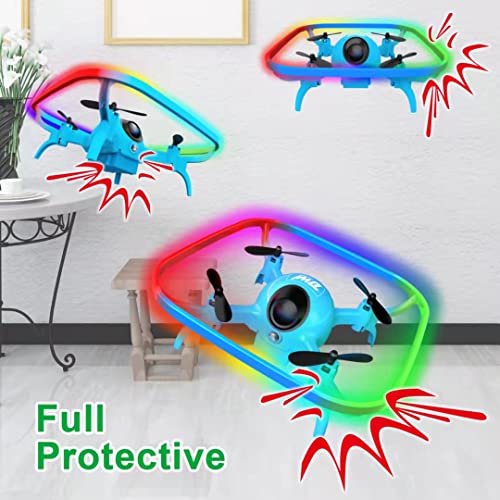 Dwi Dowellin Mini Drone for Kids, LED Lights Remote Control Drone, Nano RC Quadcopter with Auto Hovering Small&Easy Flying Toys Drones for Beginners Boys and Girls Adults, Blue