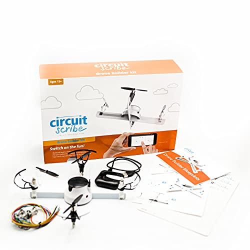 Circuit Scribe Drone Builder Kit-Build & Fly Your Own Drone with The Drone Builder Kit- Includes Conductive Ink Pen, 4 Motors, 8 Propellers & Drone Hub with On-Board Camera