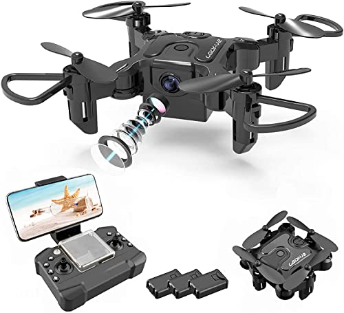 4DV2 Foldable Mini Drone with 720P Camera for Kids,2.4G FPV Video,Nano Portable Pocket RC Quadcopter Beginners Toys,3D Flip,Altitude Hold,Headless Mode,Trajectory Flight,3D Flips,3 Battery