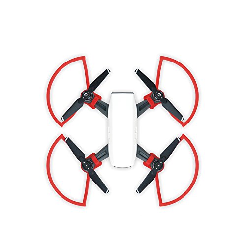 MoreToys 4pcs Propeller Guard Bumper Blade Crash Protector for DJI Spark Mini Quadcopter Drone (Red)