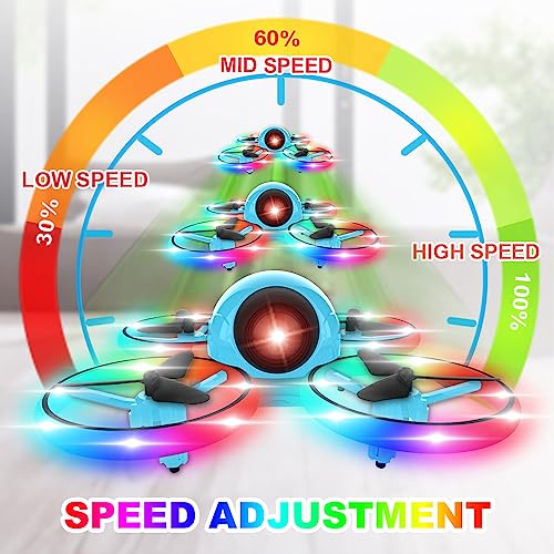 Dwi Dowellin 10 Minutes Long Flight Time Mini Drone for Kids with Blinking Light One Key Take Off Spin Crash Proof RC Nano Quadcopter Toys Drones for Beginners Boys Girls with Carrying Case