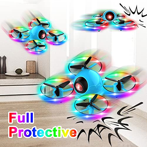 Dwi Dowellin 10 Minutes Long Flight Time Mini Drone for Kids with Blinking Light One Key Take Off Spin Crash Proof RC Nano Quadcopter Toys Drones for Beginners Boys Girls with Carrying Case