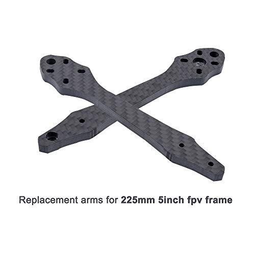 YoungRC 3K Full Carbon Fiber 5.5mm Thickness Replacement Spare Arm for 5inch 225mm FPV Racing Drone Quadcopter(2 Pcs)