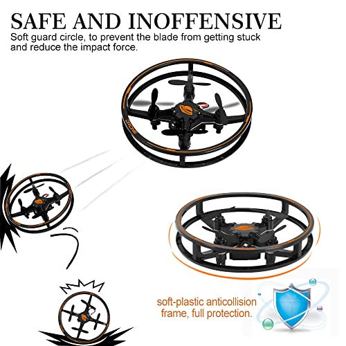 MAKETHEONE SUPERF-2C Small Remote Control Drone RC Helicopter Quadcopter with LED Lights for Kids Teens Beginner (Deep Black)