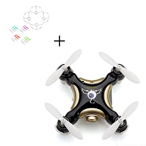 Cheerson CX-10C Mini 2.4G 4CH 6 Axis LED RC Quadcopter with Camera RTF + Part Blade Protector Cover + 16PCS Propeller Blade (! Black)