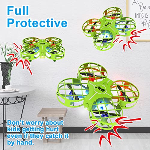 Dwi Dowellin 4.5 Inch Mini Drone for Kids One Key Take Off Landing Spin Flips RC Small Drones Crash Proof for Beginners Boys and Girls Quadcopter Toys, Green