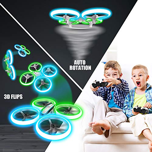 Q9s Drones for Kids,RC Drone with Altitude Hold and Headless Mode,Quadcopter with Blue&Green Light,Propeller Full Protect,2 Batteries and Remote Control,Easy to fly Kids Gifts Toys for Boys and Girls