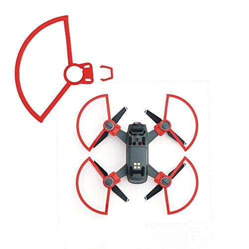 MoreToys 4pcs Propeller Guard Bumper Blade Crash Protector for DJI Spark Mini Quadcopter Drone (Red)