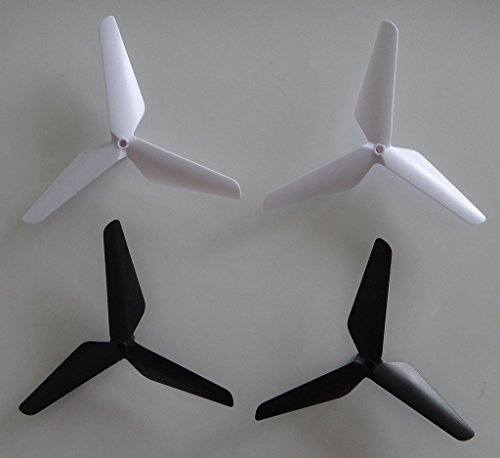BTG Black and White 3-Blade Propellers (2sets) + Prop Guards (2sets) for Syma X5 X5A X5C X5S X5SC X5W X5SW H5C Skytech M68R Quadcopter Parts