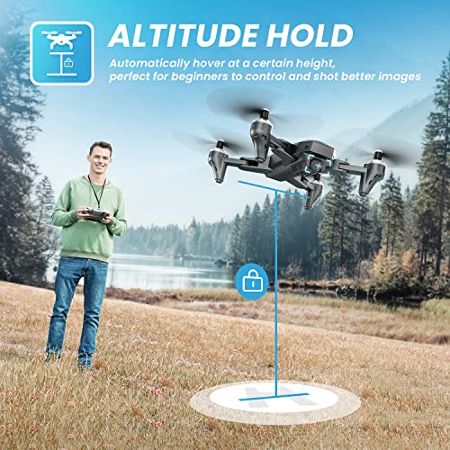 DEERC Drone with Camera 2K HD FPV Live Video 2 Batteries and Carrying Case, RC Quadcopter Helicopter for Kids and Adults, Gravity Control, Altitude Hold, Headless Mode, Waypoints Functions