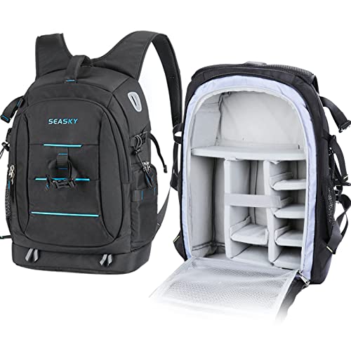 SEASKY Warrior FPV BackPack for DJI FPV Combo Drone Racing Quadcopter Shoulder Bag Outdoor Portable for Carry Remote controller Video Goggles Lipo Batteries with Waterproof Rain Cover