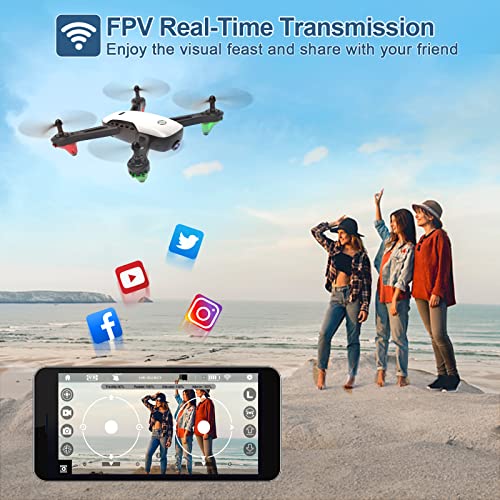SANROCK U52 Drone with 1080P HD Camera for Adults Kids, WiFi Live Video FPV Drones RC Quadcopters for Beginners, Gesture Control, Gravity Sensor, Altitude Hold, 3D Flip, Custom Route, One Key Backward