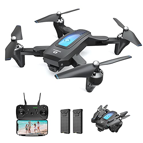 DEERC Drone with Camera for Adults and Kids 2K HD FPV Live Video, RC Quadcopter Helicopter with Waypoints, Altitude Hold, One Key Start, Headless Mode, 3D Flip, Long Flight