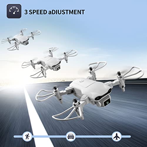 4DV9 Mini Drone for Kids with 720P HD Camera FPV Live Video RC Quadcopter Helicopter for Adults beginners Toys Gifts,Altitude Hold, Waypoints Functions,One Key Start,3D Flips,3 Batteries,Gray。