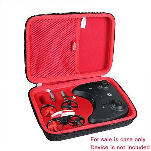 Hermitshell Hard Travel Case for Holy Stone HS210 Mini Drone RC Nano Quadcopter Indoor Small Helicopter Plane (Not Include The Drone) (Black+Red)