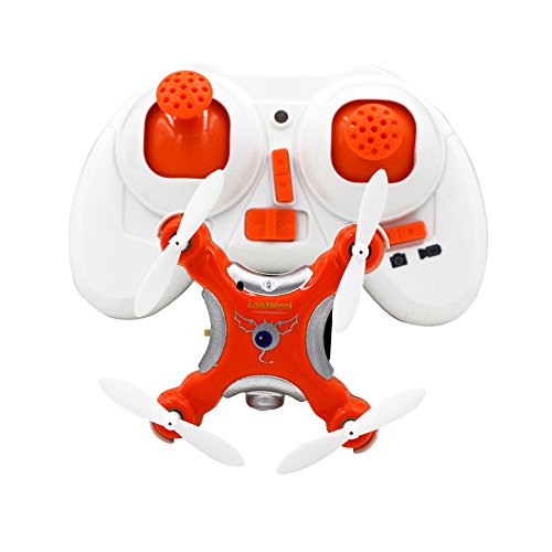 Cheerson CX-10C Mini 2.4G 4CH 6 Axis LED RC Quadcopter with Camera RTF + Part Blade Protector Cover + 16PCS Propeller Blade (! Orange)
