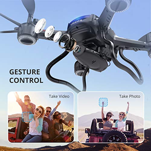 Holy Stone F181W 1080P FPV Drone with HD Camera for Adult Kid Beginner, RC Quadcopter with Carrying Case, Voice Control, Gesture Control, Wide Angle Live Video, Altitude Hold, 2 Batteries, Easy to Fly