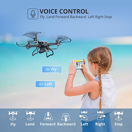 Holy Stone F181W 1080P FPV Drone with HD Camera for Adult Kid Beginner, RC Quadcopter with Carrying Case, Voice Control, Gesture Control, Wide Angle Live Video, Altitude Hold, 2 Batteries, Easy to Fly