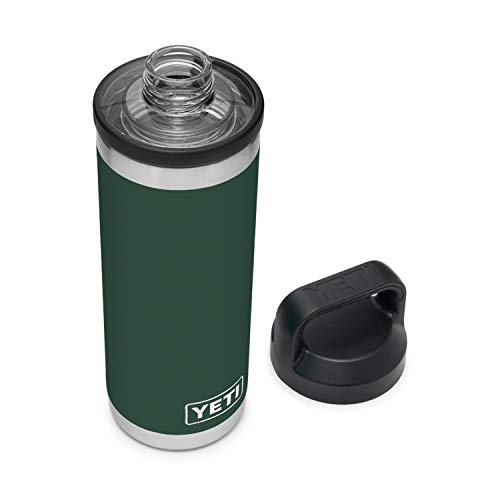 YETI Rambler 18 oz Bottle, Vacuum Insulated, Stainless Steel with Chug Cap, Northwoods Green