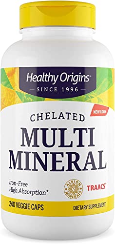 Healthy Origins Chelated Multi Mineral (Albion Minerals, Bioavailable, Non-GMO, Gluten Free), 240 Veggie Caps