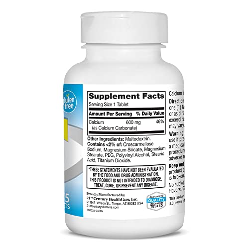 21st Century 600 mg Calcium Supplement