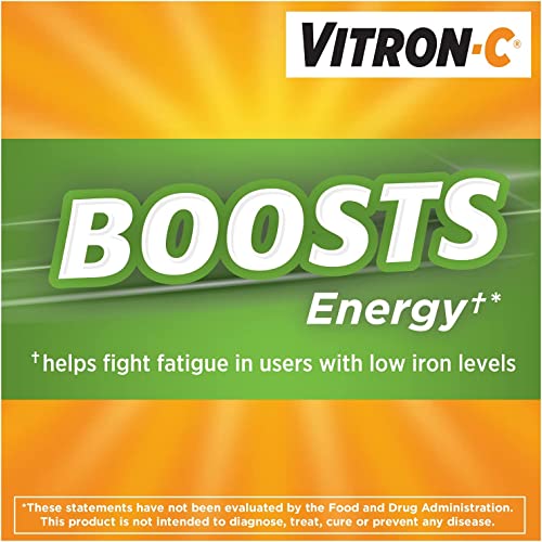 Vitron-C High Potency Iron Supplement with Vitamin C, Pack of 3 (180 Count Total)
