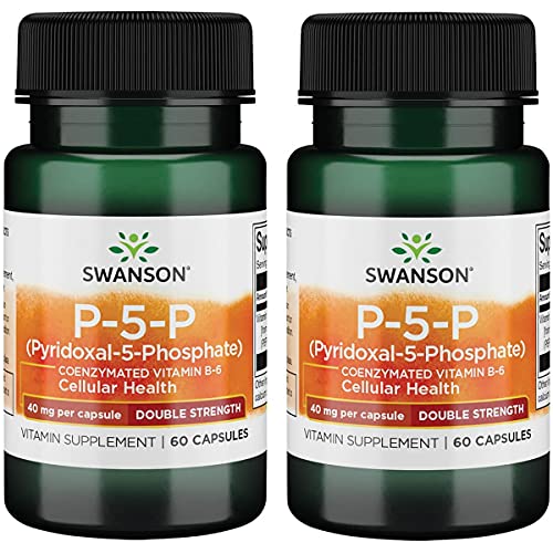 Swanson P-5-P (Pyridoxal-5-Phosphate) Coenzymated Vitamin B-6 40 Milligrams 60 Capsules (2 Pack)