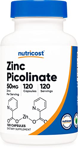 Nutricost Zinc Picolinate 50mg, 120 Vegetarian Capsules - Gluten Free and Non-GMO