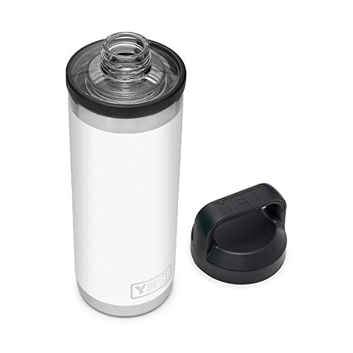 YETI Rambler 18 oz Bottle, Vacuum Insulated, Stainless Steel with Chug Cap, White