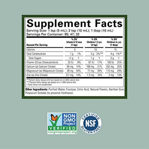 ChildLife Essentials Liquid Calcium Magnesium Supplement - Supports Healthy Bone Growth for Children, Contains Vitamin D3 & Zinc, Gluten Free & Non-GMO - Natural Orange Flavor, 16 Fl Oz (Pack of 3)