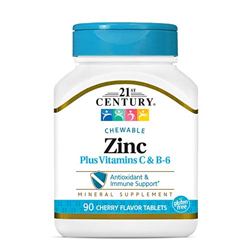 21st Century Zinc Chewable with C and B6, Cherry Chew, 90 Count (Pack of 2)