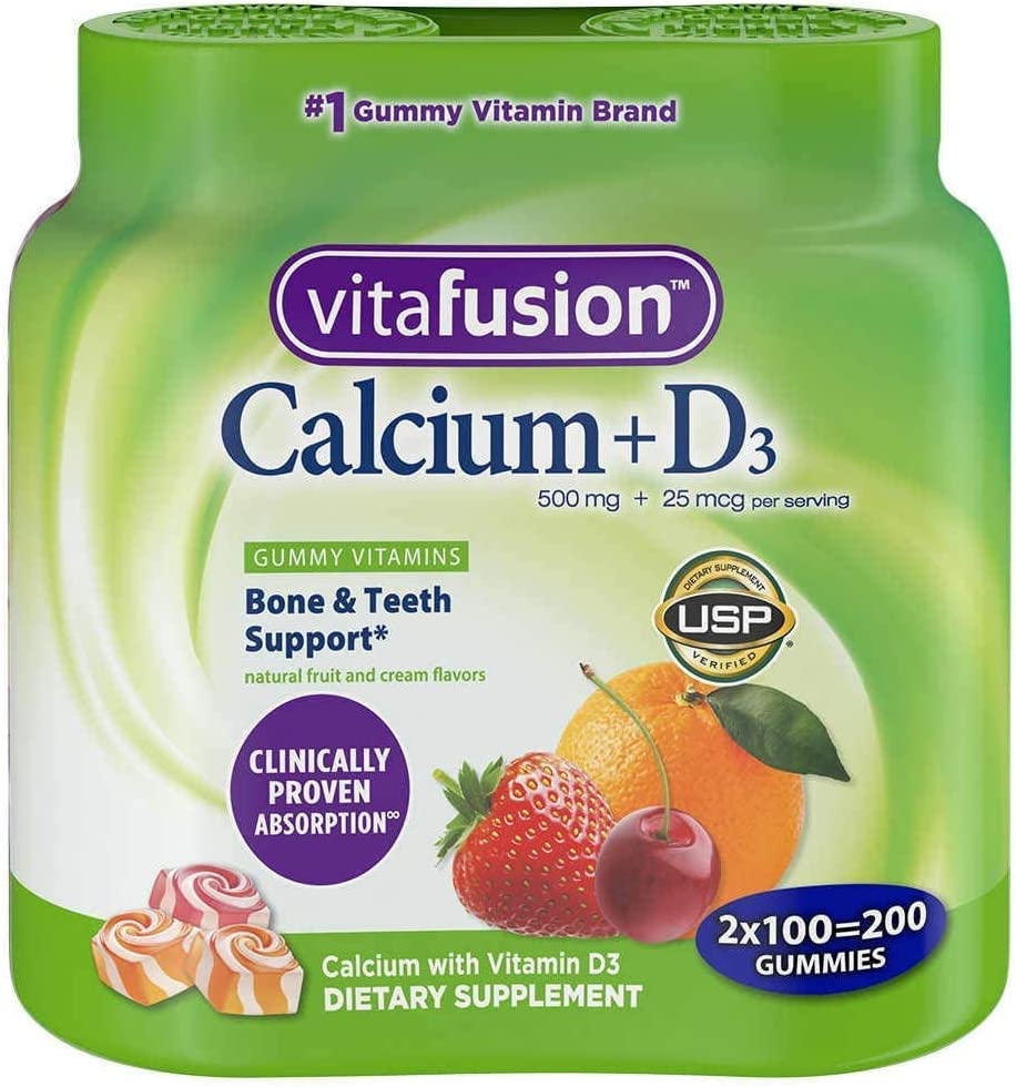 Vitafusion Calcium Gummies, 500 milligrams, 200 Count, Twin Pack