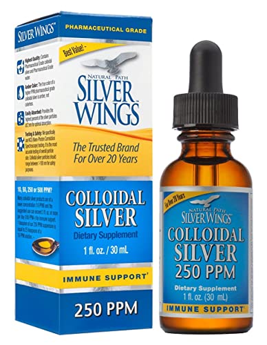 Natural Path Silver Wings Colloidal Silver Mineral Supplement, 250 ppm (1250mcg), 1 Fluid Ounce