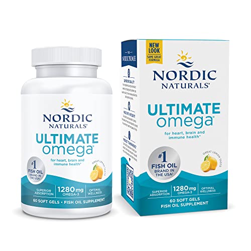 Nordic Naturals Ultimate Omega, Lemon Flavor - 1280 mg Omega-3 - High-Potency Omega-3 Fish Oil with EPA & DHA - Promotes Brain & Heart Health - Non-GMO